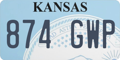 KS license plate 874GWP