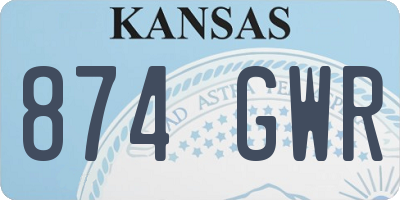 KS license plate 874GWR