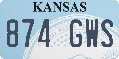 KS license plate 874GWS