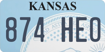 KS license plate 874HEO