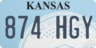 KS license plate 874HGY