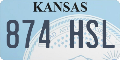 KS license plate 874HSL