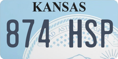 KS license plate 874HSP