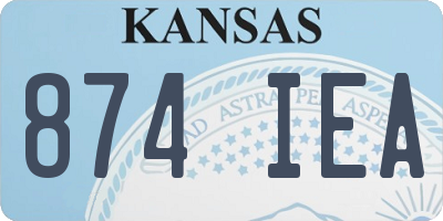 KS license plate 874IEA