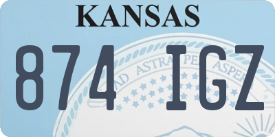 KS license plate 874IGZ