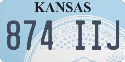KS license plate 874IIJ