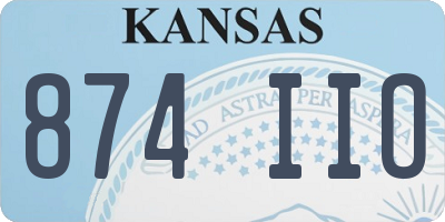 KS license plate 874IIO