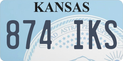 KS license plate 874IKS