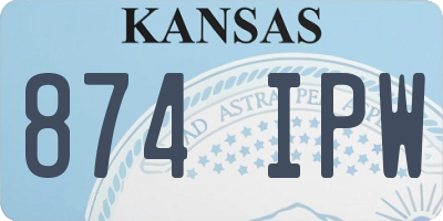KS license plate 874IPW