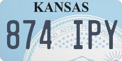 KS license plate 874IPY