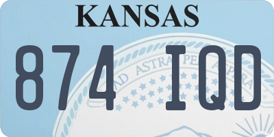 KS license plate 874IQD