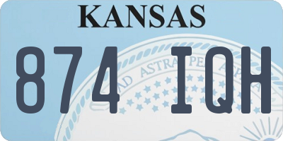 KS license plate 874IQH
