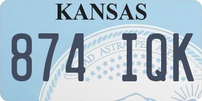 KS license plate 874IQK