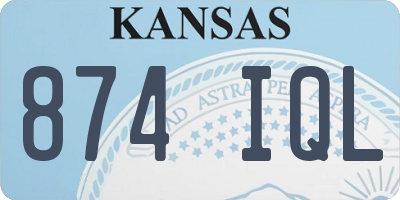 KS license plate 874IQL