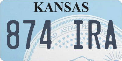 KS license plate 874IRA