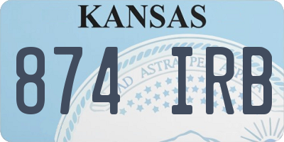 KS license plate 874IRB