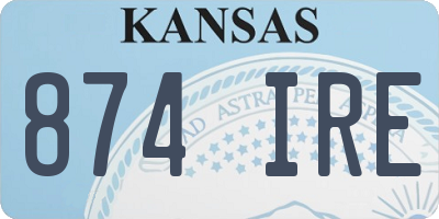 KS license plate 874IRE