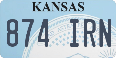 KS license plate 874IRN