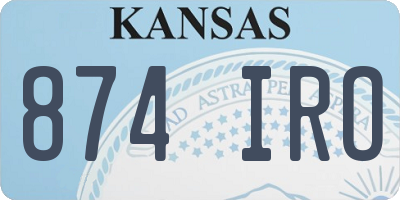 KS license plate 874IRO
