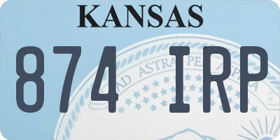 KS license plate 874IRP