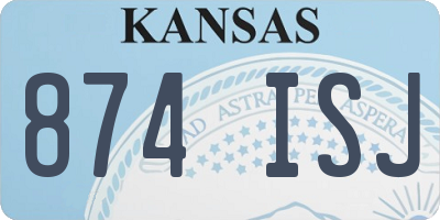 KS license plate 874ISJ