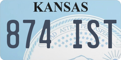 KS license plate 874IST