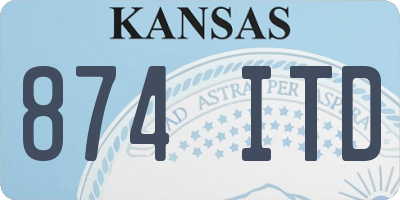 KS license plate 874ITD