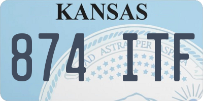 KS license plate 874ITF
