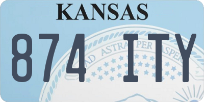 KS license plate 874ITY