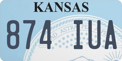 KS license plate 874IUA