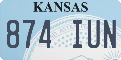 KS license plate 874IUN