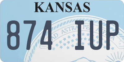 KS license plate 874IUP