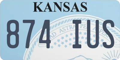 KS license plate 874IUS