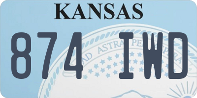 KS license plate 874IWD