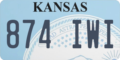 KS license plate 874IWI