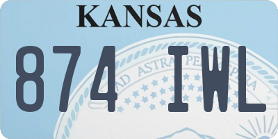 KS license plate 874IWL