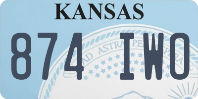 KS license plate 874IWO