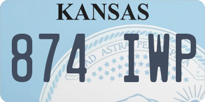 KS license plate 874IWP