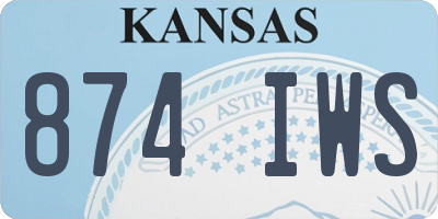 KS license plate 874IWS