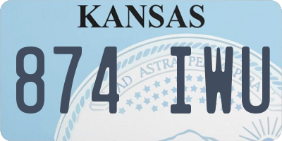 KS license plate 874IWU