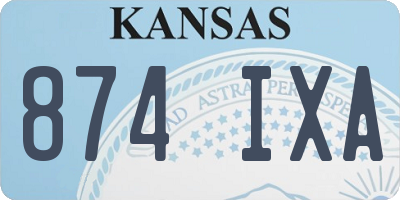 KS license plate 874IXA