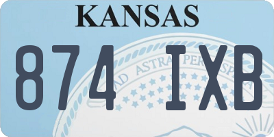 KS license plate 874IXB