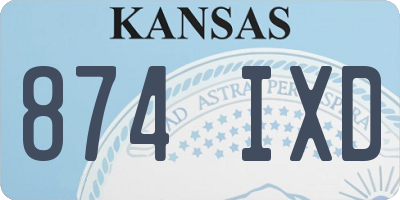 KS license plate 874IXD