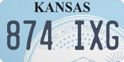 KS license plate 874IXG