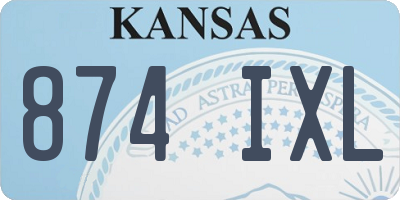KS license plate 874IXL