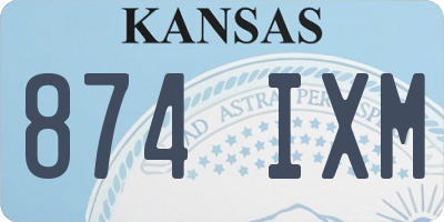 KS license plate 874IXM