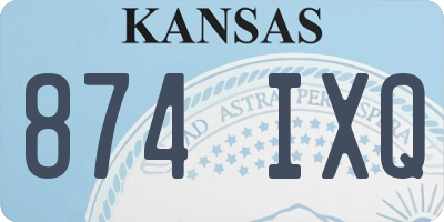 KS license plate 874IXQ