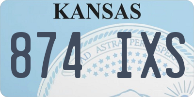KS license plate 874IXS