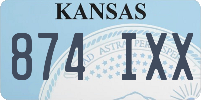 KS license plate 874IXX