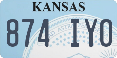 KS license plate 874IYO